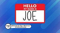 NATIONAL JOE DAY  March 27