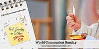World Communion Sunday - First Sunday in October