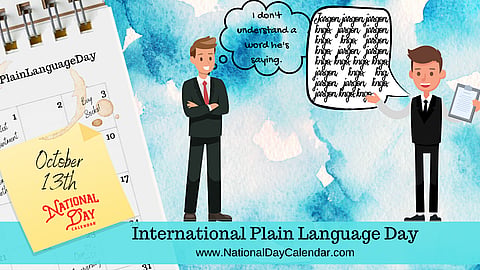 International Plain Language Day - October 13