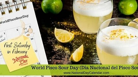 World Pisco Sour Day - First Saturday in February