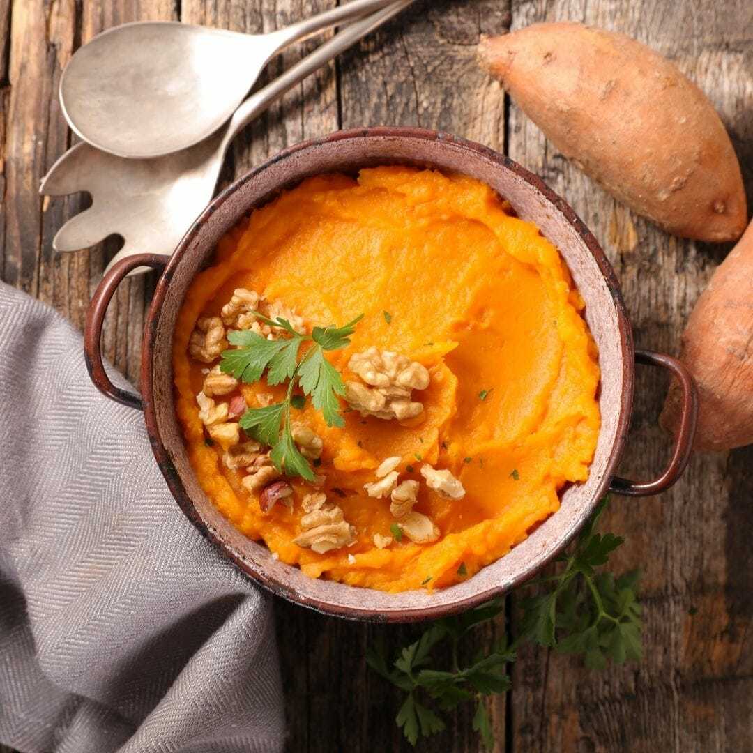 Mashed sweet potato