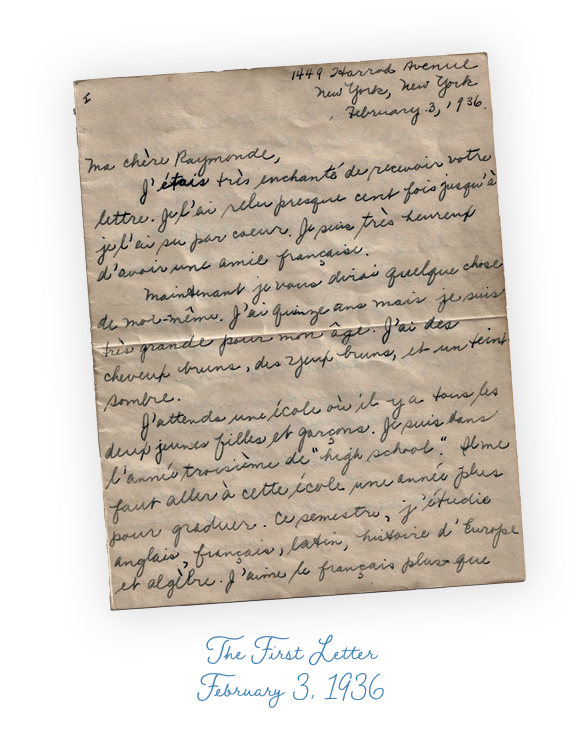 Sylvia & Claudia - Their first letter written in February 1936.