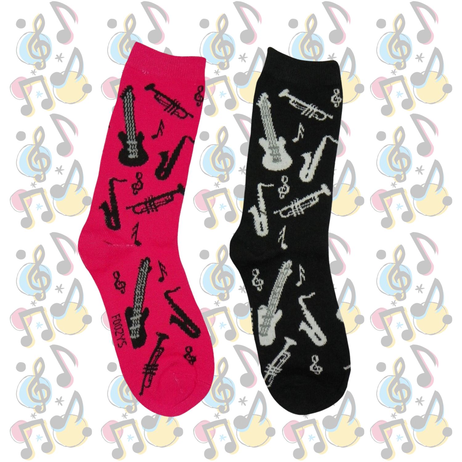 Women's Musical Instrument Crew Socks